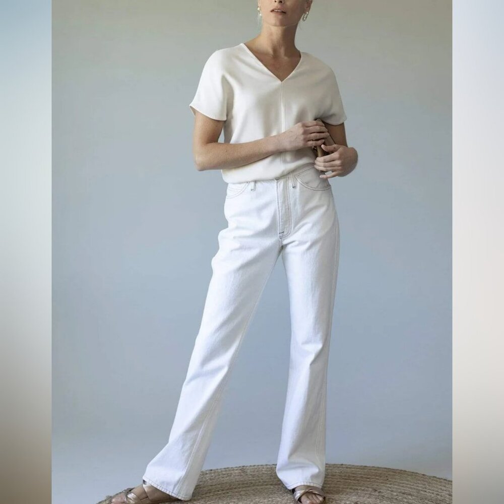 Frame Le Italien Flare Jeans Blanc White 26